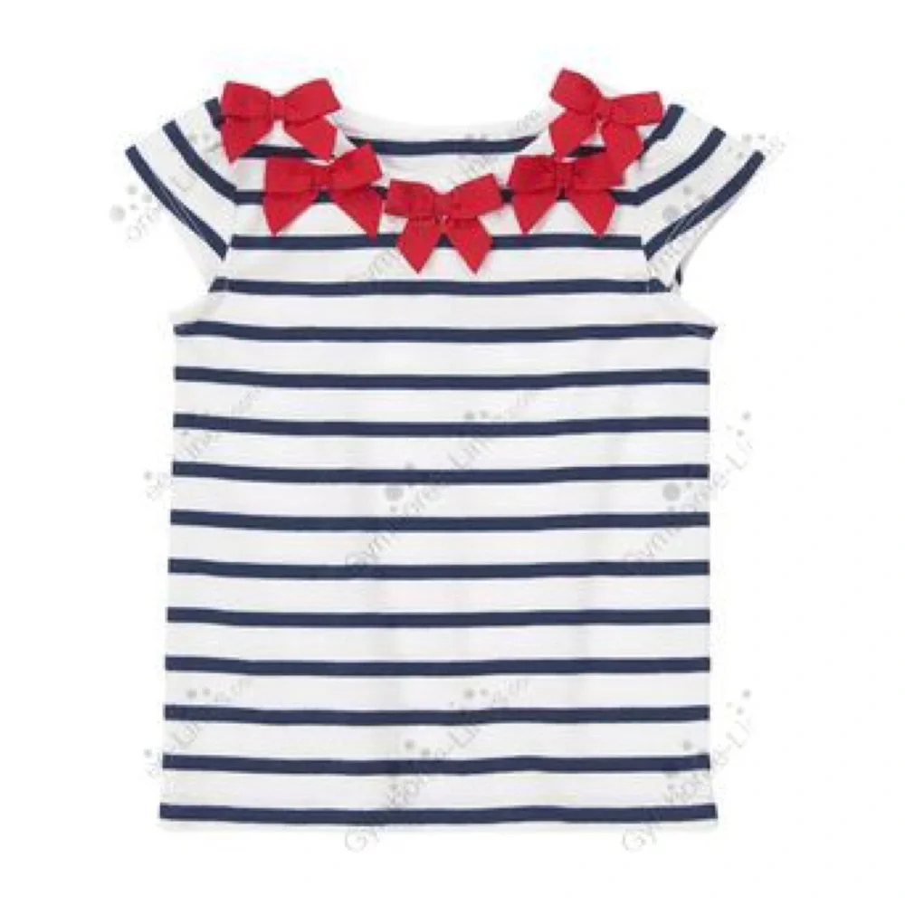 Gymboree Striped Bow Collar Tee